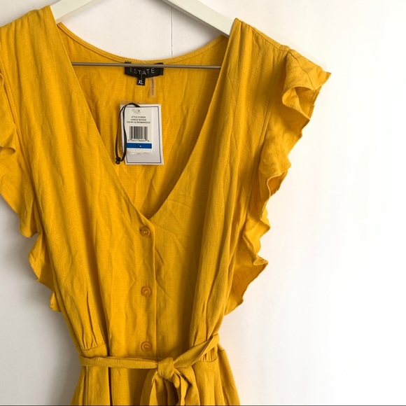 1. State Button Front Belted Midi Dress - Picture 6 of 8